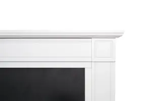 Adam Georgian Fireplace in Pure White & Black, 39 Inch