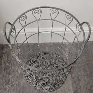 Melody Maison Ornate Rustic Grey Laundry Storage Basket - 55cm