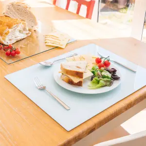 Harbour Housewares - Glass Placemats - 50cm x 40cm - White - Pack of 6