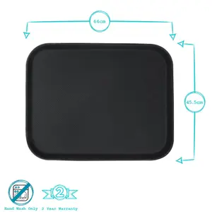 Rectangle Non-Slip Serving Tray - 66cm x 45.5cm - Black