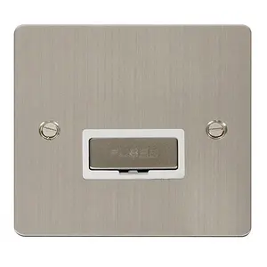 Flat Plate Stainless Steel 13A Fused Ingot Connection Unit - White Trim - SE Home