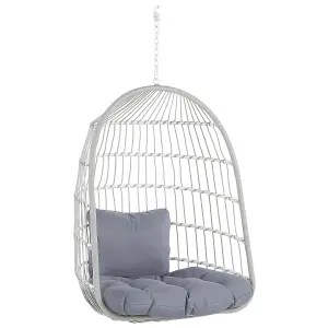 Hanging Chair with Stand ALLERA Fabric White