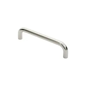 Round D Bar Pull Handle 244 x 19mm 225mm Fixing Centres Bright Steel