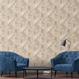 Galerie TexStyle Beige Shape Shifter Wallpaper Roll