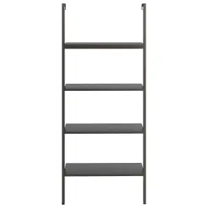 Berkfield 4-Tier Leaning Shelf Black 64x35x152.5 cm