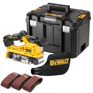 Dewalt 18v DCW220NT Cordless Brushless XR Belt Sander 75mm  + Tstak + 3 Sheets