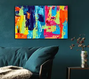 Vibrant Patchwork Blobs Canvas Print Wall Art - Medium 20 x 32 Inches