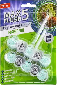 Forest Pine Pack of 12 Toilet Rim Block Cleaner Twin Pack Anti-Limescale, Foaming Cleaning Action, Lasts Up to 4 Weeks