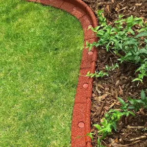 1m FlexiBorder Garden Edging in Red H8cm Pack of 25