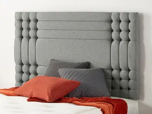 Somnior Flexby Linen Silver Divan Base With Headboard - King