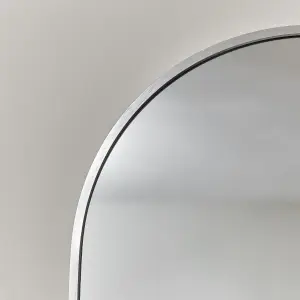 Melody Maison Silver Oval Framed Wall Mirror 140cm x 40cm