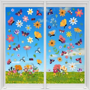 Walplus Butterflies In The Meadow Of Flowers Window Clings Rooms Décor