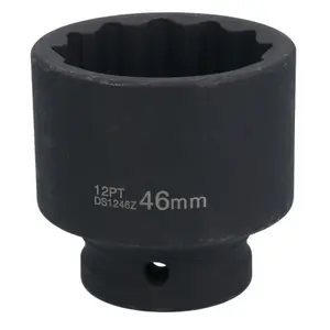 46mm 3/4in Drive Metric Shallow Impact Hub Wheel Nut Socket 12 Sided Bi-Hex