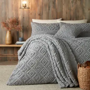 Romo Grey Fleece & Sherpa Filled Cushion