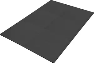 Pack of 12 Interlocking Gym Floor Mat Tiles Soft Smooth EVA Foam Yoga Kids Play 60 x 60cm BLACK