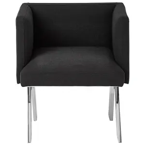 Luxurious Black Dining Chair with Silver Legs,Livingroom Armchair,Outdoor Patio Chair,Ideal As Kitchen Chair