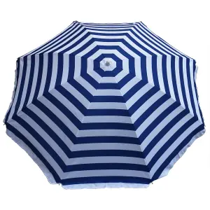 SunDaze 1.8M Blue-White Beach Parasol Outdoor Garden Patio Umbrella Sunshade UV Protection