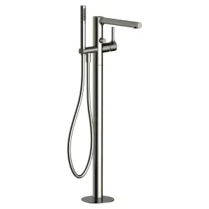 RAK Sorrento Brushed Nickel Freestanding Bath Shower Mixer Tap Solid Brass