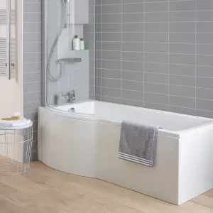 Ideal Standard Tempo Arc White P-shaped Left-handed Showerbath Shower bath (L)169.5cm (W)79.5cm