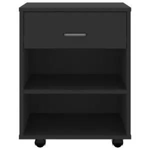 Berkfield Rolling Cabinet Black 46x36x59 cm Engineered Wood