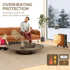 HOMCOM Oil Filled Radiator Portable Space Heater W/ 11 Fin, 3 Heat Settings