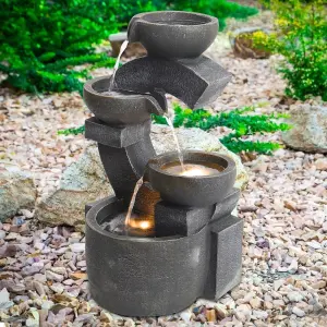 Outdoor Rockery garden fountain water feature Electric with Light 47cm H