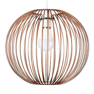 ValueLights Faraday Copper Ceiling Pendant Shade and B22 GLS LED 6W Warm White 3000K Bulb