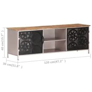 Berkfield TV Cabinet 120x30x40 cm Rough Mango Wood