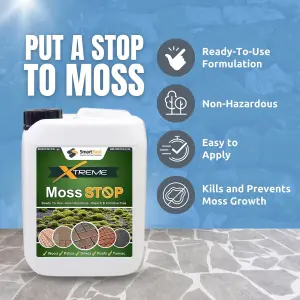 Smartseal Moss Killer, Xtreme Moss Stop and Algae Killer, Easy to apply, Mould, Moss Removal, Lichen and grime, Ready to Use, 5L