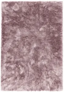 Pink Shaggy Plain Modern Handmade Rug for Living Room and Bedroom-140cm X 200cm