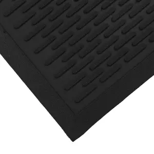 JVL Office Entrance Absorbent Barrier Door Mat, 45x75cm, Black/Blue