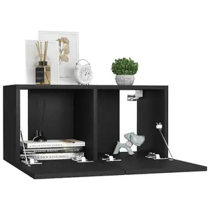 Berkfield Hanging TV Cabinets 3 pcs Black 60x30x30 cm