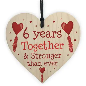 6th Anniversary Gift Wood Heart Perfect Gift For Husband And Wife Him Her Keepsake