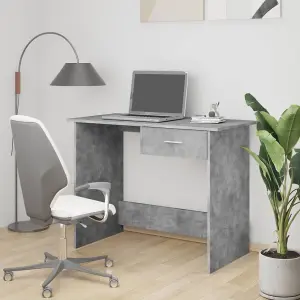 Berkfield Desk Concrete Grey 100x50x76 cm Engineered Wood