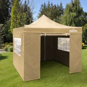 Dellonda Premium 2x2m Pop-Up Gazebo & Side Walls with Carry Bag, Stakes & Weight Bags