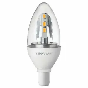 Megaman 143485 6W LED B15 SBC 2800K Warm White Dimmable 470 Lumens 50000 Hours