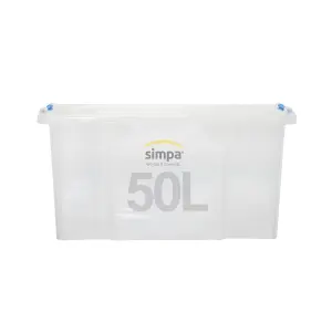 simpa 50L Clik 'n' Store Plastic Storage Boxes - Set of 5