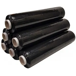 12 Rolls Of Black 400mm Standard Core Tear Resistant Pallet Shrink Wrap Rolls