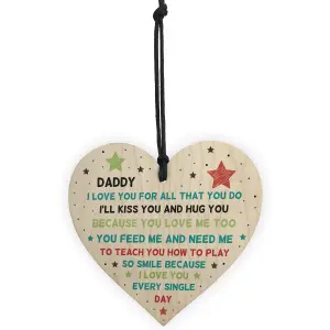 Special Gift For Dad Wooden Heart Fathers Day Gift For Dad From Son Daughter Baby