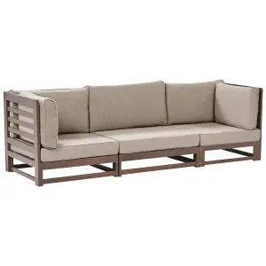 Garden Sofa TRANI FSC Certified Acacia Wood Dark Wood 3 Seater