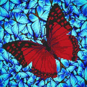 FLUTTERBY RED - Diamond Painting Kit: Flutterby Red - Diamond Dotz