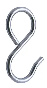 Rothley Colorail Chrome-plated Steel Sliding s-hook (H)60mm (Dia)25mm, Pack of 4