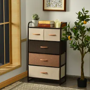 Costway Chest of Drawer with 5 Foldable Drawers Storage Tower