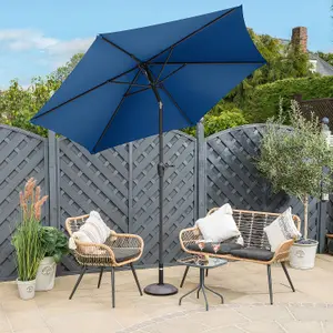 2.7m Crank and Tilt Parasol - Navy