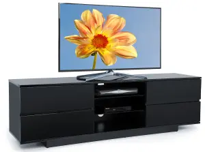 Centurion Supports Avitus Gloss Black with 4-Black Drawers and 2 Shelves up to 65" LED, LCD, Plasma TV Stand