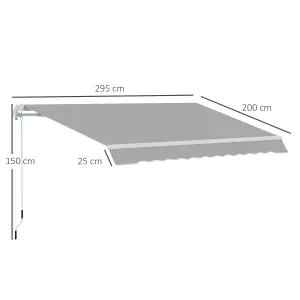 Outsunny Retractable Awning for Door & Window Garden Shelter Canopy 3 x 2m