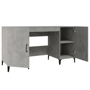 Berkfield Desk Concrete Grey 140x50x75 cm Engineered Wood