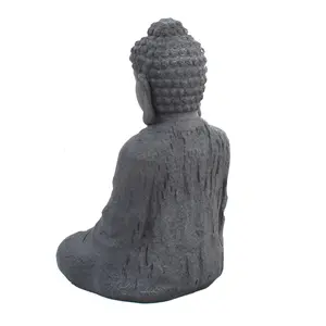 BUDDHA Sitting 61cm Grey Charcoal Effect