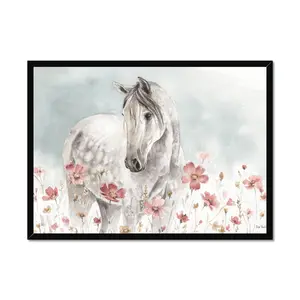 Wild Horses I by Lisa Audit - Painting Black Framed Paper Print / 55cm H x 80cm W x 2.3cm D