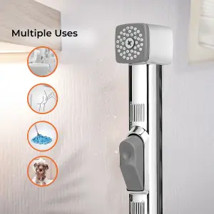 Geepas Hand Held Toilet Bidet Sprayer Shattaf Toilet Cleaning Faucet